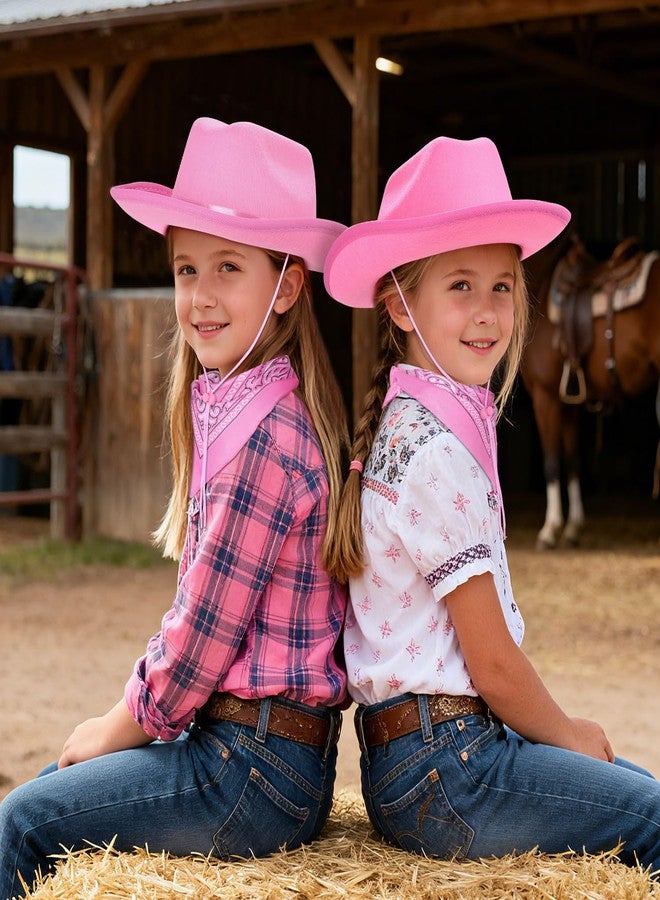 Babelshar Toddler Cowboy Hat & Bandana, Felt Cowboy Hats for 3-8, Western Cowgirl Halloween Costume for Kids, Boy and Girl - Image 4