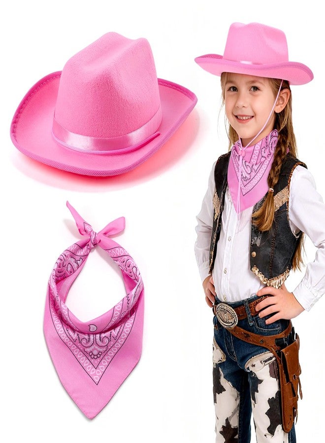Babelshar Toddler Cowboy Hat & Bandana, Felt Cowboy Hats for 3-8, Western Cowgirl Halloween Costume for Kids, Boy and Girl - Image 1