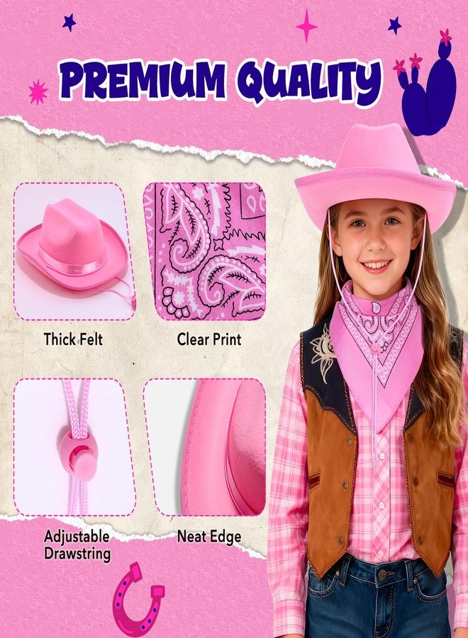 Babelshar Toddler Cowboy Hat & Bandana, Felt Cowboy Hats for 3-8, Western Cowgirl Halloween Costume for Kids, Boy and Girl - Image 5