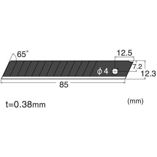 NT Cutter 12.3mm Snap-Off Extra-Sharp Midsize Blades, 65 Degree, Black, 10-Blade/Pack, 1 Pack (BH23P) - Image 2
