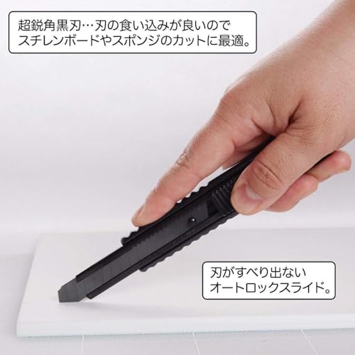 NT Cutter 12.3mm Snap-Off Extra-Sharp Midsize Blades, 65 Degree, Black, 10-Blade/Pack, 1 Pack (BH23P) - Image 4