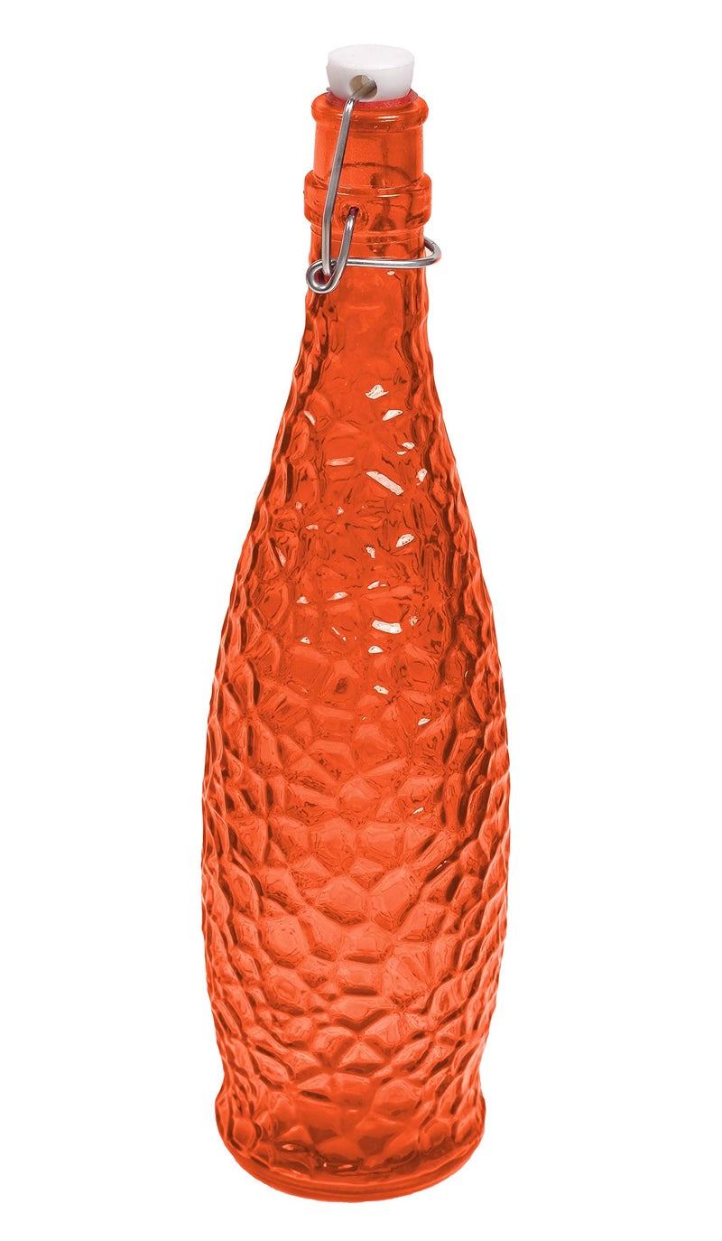 Machak Crick Glass Water Bottle For Fridge 1 ltr (Orange, Set of 2) - Image 3