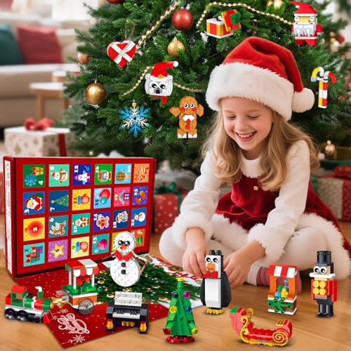 HOGOKIDS 2025 Advent Calendar Christmas Ornaments Building Set 24 Days Countdown Hanging Christmas Tree Decor Wreath Santa Snowman Xmas Gift Stocking Stuffer Building Toys for Kids Boys Girls Ages 6 - Image 5