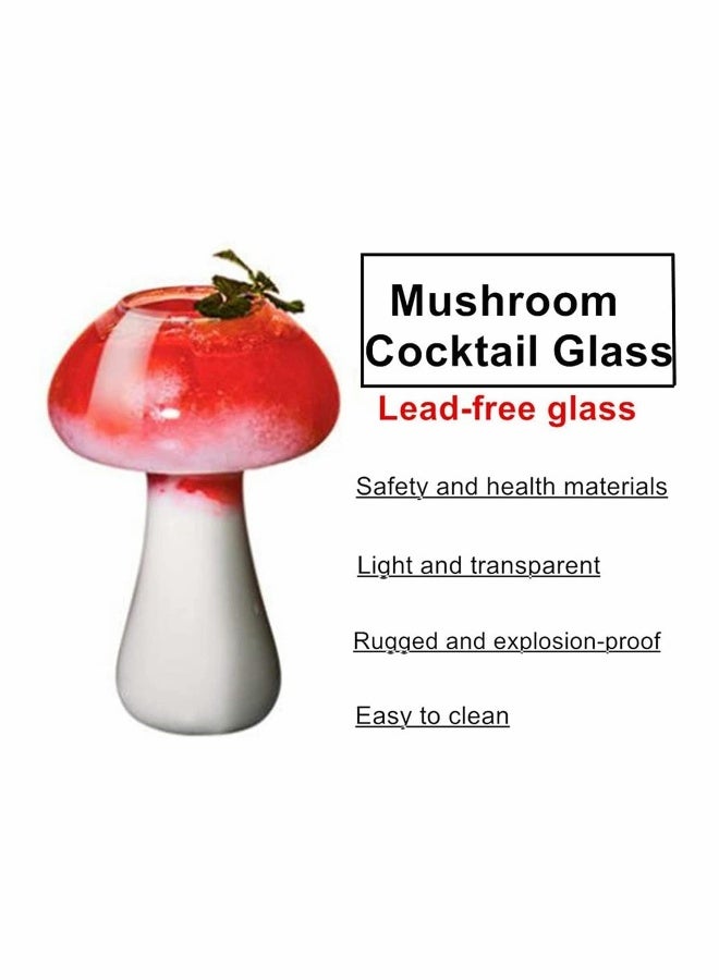 Creative Cocktail Glass Mushroom Design 250ml Cocktail Glass Set of 2, Novelty Drink Cup for KTV Bar Night Party (Mushroom) - Image 4