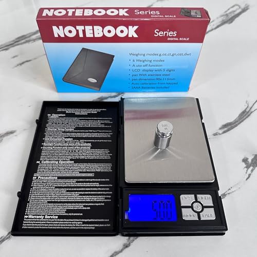 Dayish Digital Pocket Weighing Scale | Notebook Electronic Weight Scale Jewelry/Gold/Jewellery/Diamond Digital Weight Machine (0.1 g to 600 g, Black) - Image 5