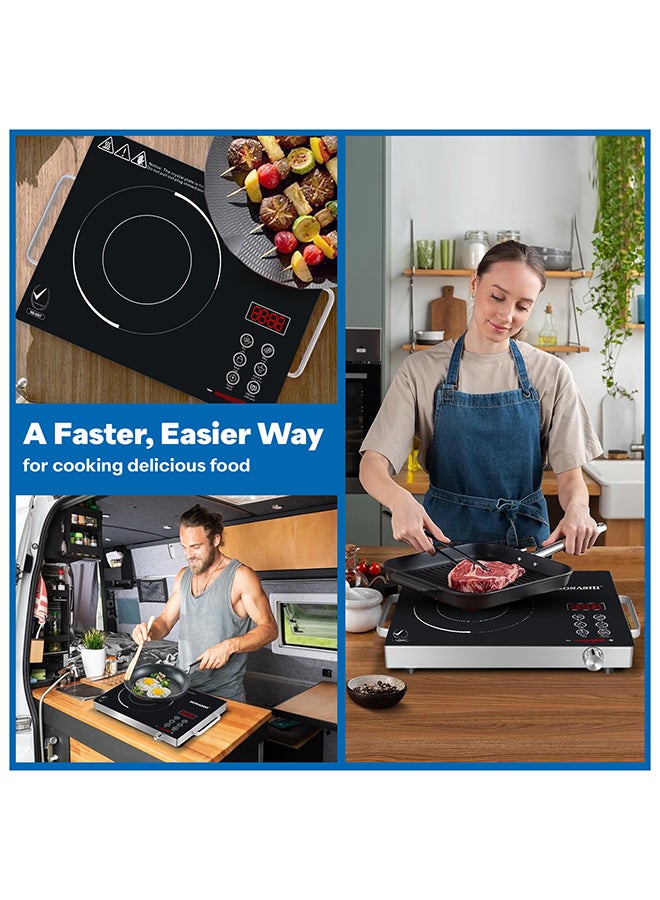 SONASHI Infrared Ceramic Cooker with Strong Anti-Pressure Crystallite Glass Plate | Safe Use with No Radiation | Sleek Design with Cool Touch Handle 2000 W SIS-016N Black - Image 5