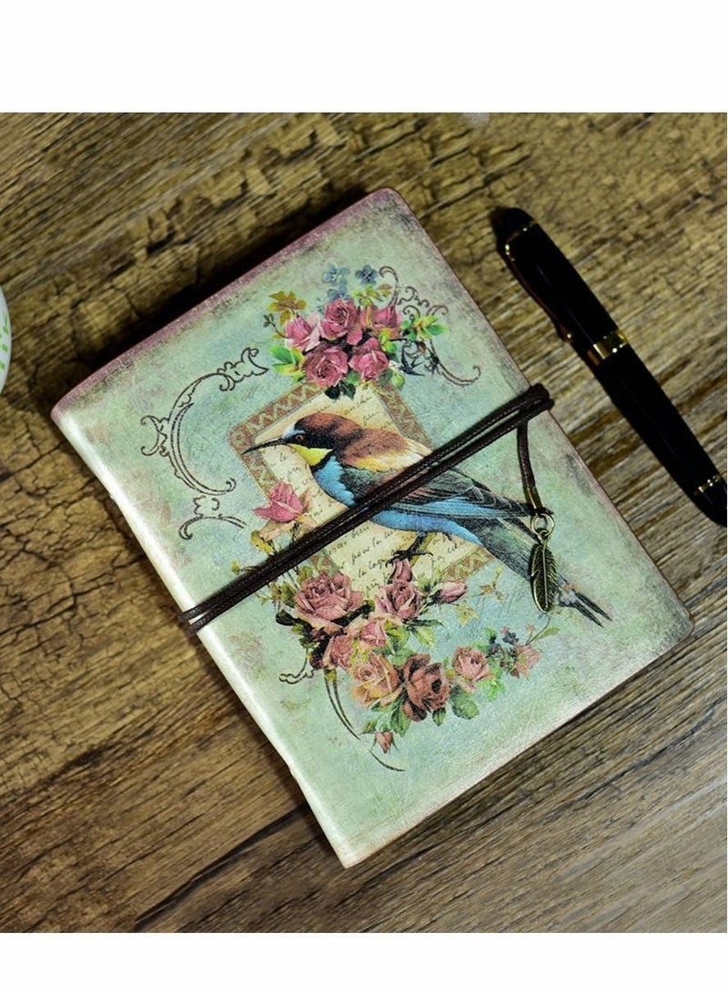 Excefore Vintage Refillable Journal, Premium Leather Traveler Notebook Sketchbooks Classic Diary Planner with Blank Pages and Zipper Pocket (Bird)  - Image 5