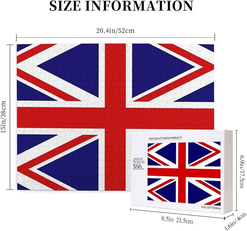 لغز علم المملكة المتحدة 500 قطعة للكبار ديكور المنزل هدية حفلة عيد الميلاد - Image 5