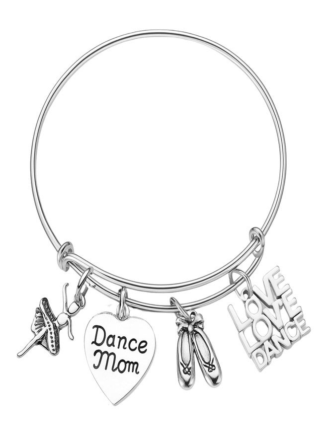 إنفينيتي كوليكشن سوار إنفينيتي كوليكشن للأمهات الراقصات - سوار فضي قابل للتعديل مزين بتعليقات راقصة - هدية للأمهات الراقصات مع حقيبة هدايا - Image 1