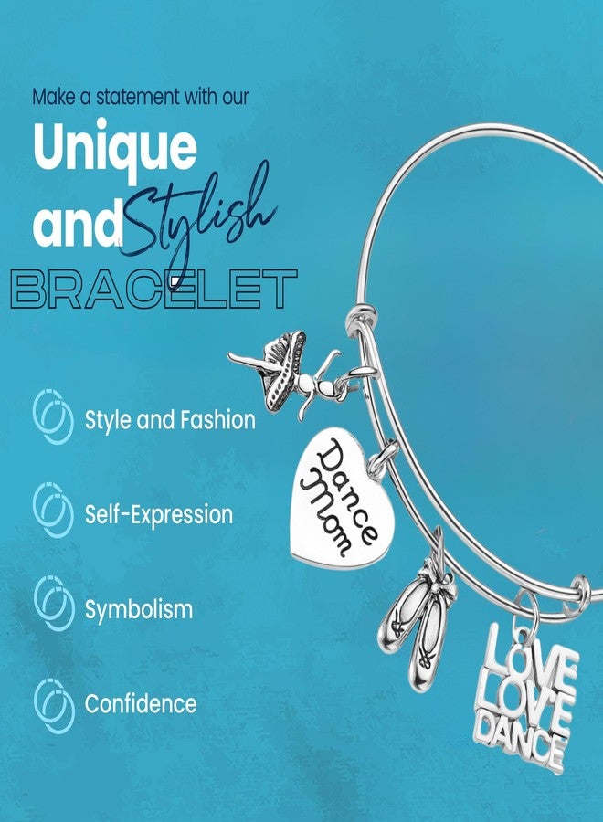 إنفينيتي كوليكشن سوار إنفينيتي كوليكشن للأمهات الراقصات - سوار فضي قابل للتعديل مزين بتعليقات راقصة - هدية للأمهات الراقصات مع حقيبة هدايا - Image 4