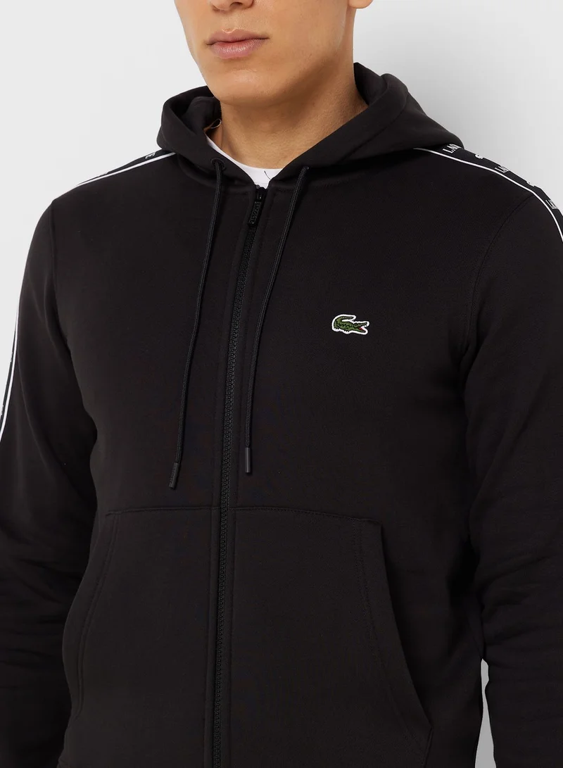 LACOSTE Logo Zip Through Hoodie