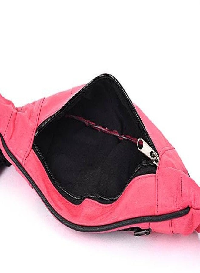 K London Leather Waist Bag | Elegant Style | Travel Pouch | Passport Holder with Adjustable Strap | for Multipurpose Use (HotpInk) - Image 3