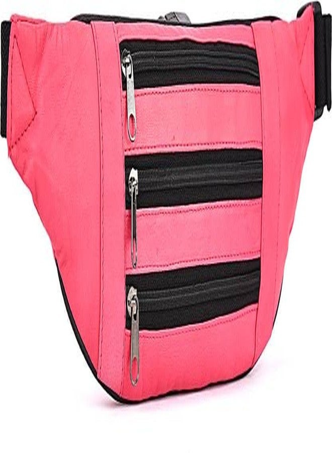 K London Leather Waist Bag | Elegant Style | Travel Pouch | Passport Holder with Adjustable Strap | for Multipurpose Use (HotpInk) - Image 5