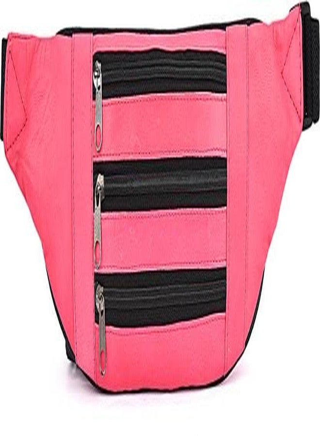K London Leather Waist Bag | Elegant Style | Travel Pouch | Passport Holder with Adjustable Strap | for Multipurpose Use (HotpInk) - Image 1