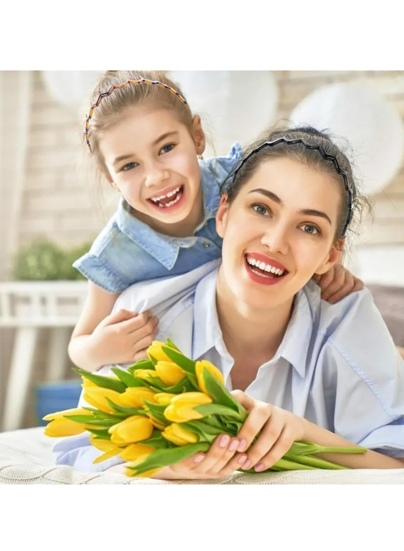 Loquat 2 Pack Double Row Plastic Headbands - Non-Slip with Teeth, Hair Accessories for Women/Girls - Image 2