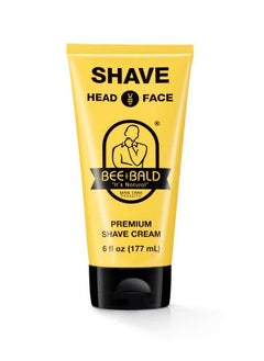 Bee Bald BEE BALD SHAVE Premium Shave Cream Goes On Light & Slick For A Shave That's Incredibly Smooth & Quick For Both Face And Head, 6 Fl. Oz.  - Image 2
