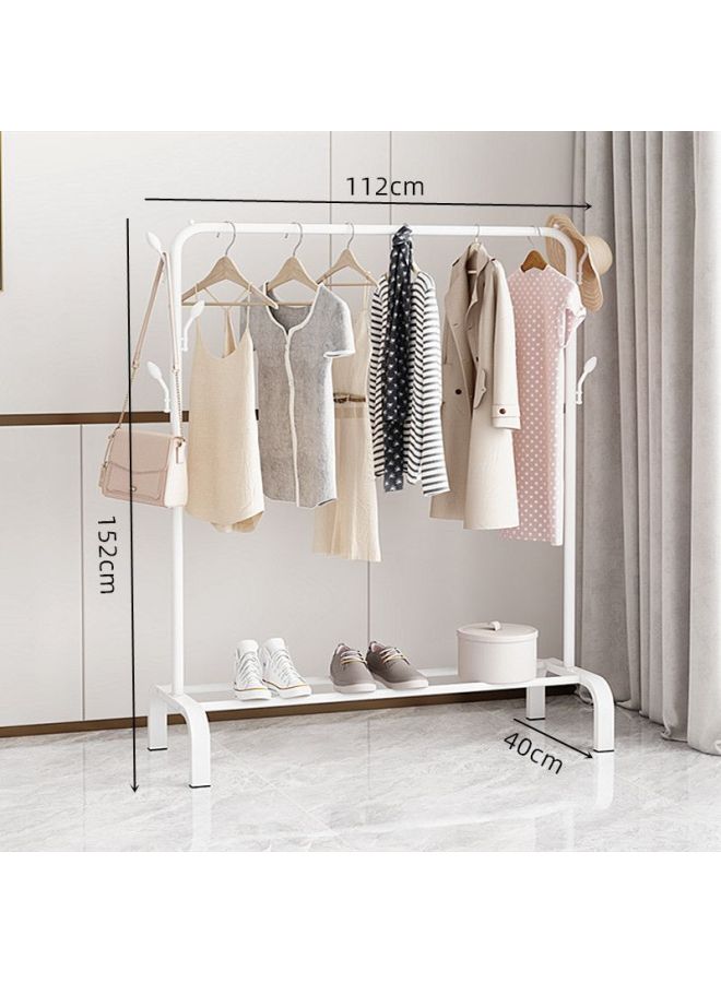 Bold Hanger Floor Drying Rack Household Indoor Folding Vertical Clothes Shelf Simple Wardrobe Storage-Color:White [thickened] Coat Rack Style Length 1.122m  - Image 1