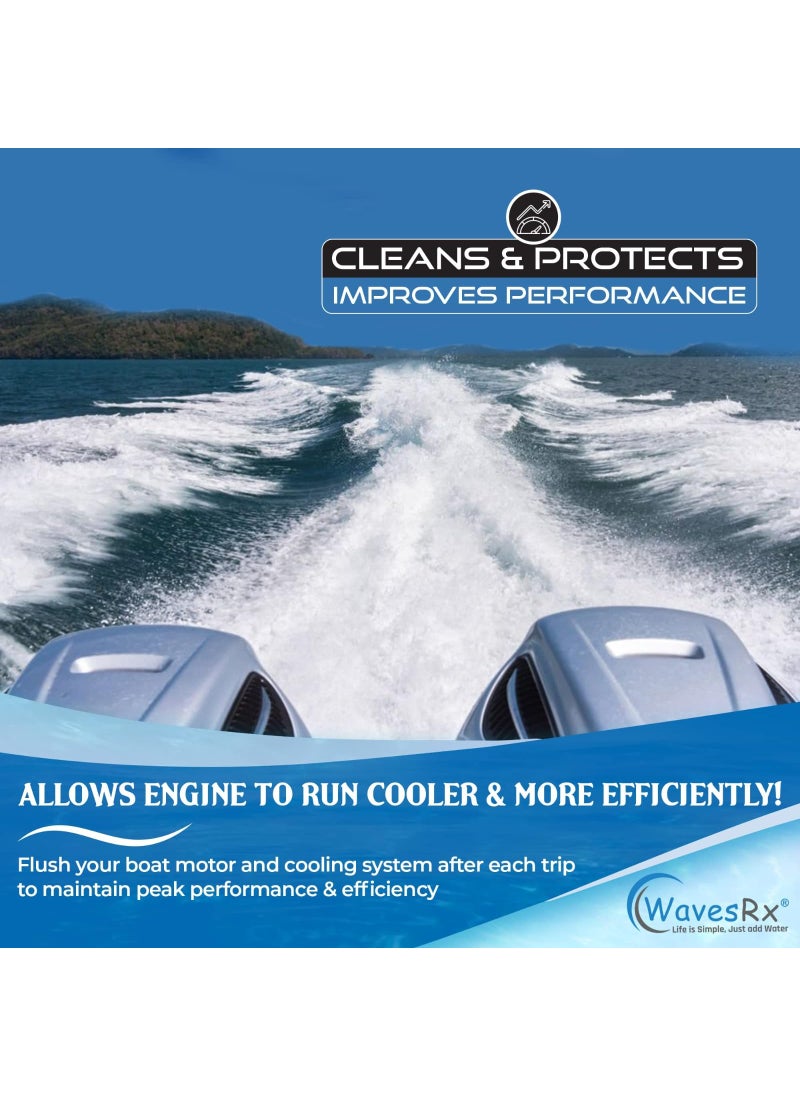 WAVESRX WAVESRX Salt-Neutralizing Boat & Jet Ski Motor Flush + Protectant (EpicFlush+) | Marine Engine Cleaner | Removes Salt for Boats | Protective Coating - Prevents Salt Buildup & Corrosion | Engine Flush  - Image 3