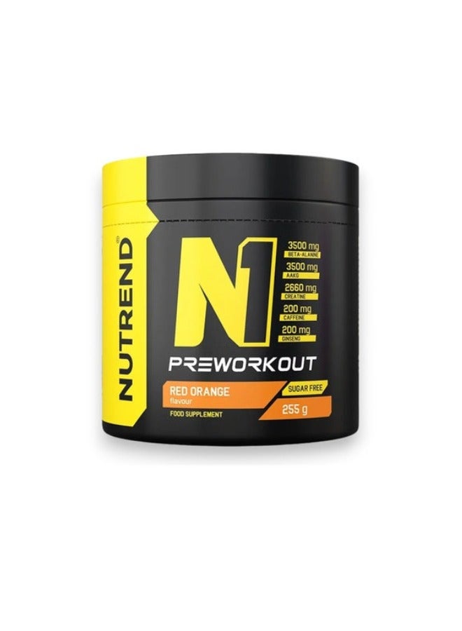 NUTREND N1 Preworkout, Red Orange Flavour, 255g