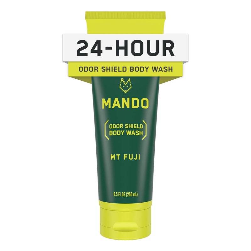 Mando Odor Shield Body Wash  24 Hour Control  Removes Odor Better than Soap  SLS and Paraben Free Skin Safe  85 Ounce Mt Fuji