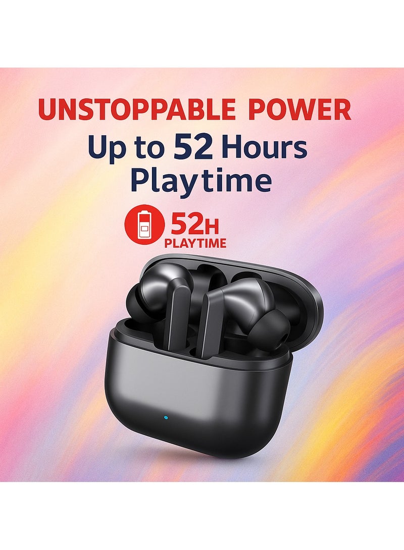 UNIX Z7 Budz 7 Pro True Wireless Earbuds | Bluetooth v5.4 Connectivity with 52Hrs Playtime | ENC Noise Cancellation for Calling | Type-C Fast Charging with Premium Crisp Sound - Image 3