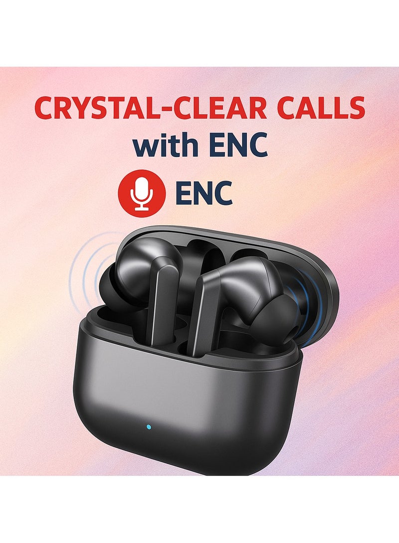 UNIX Z7 Budz 7 Pro True Wireless Earbuds | Bluetooth v5.4 Connectivity with 52Hrs Playtime | ENC Noise Cancellation for Calling | Type-C Fast Charging with Premium Crisp Sound - Image 4