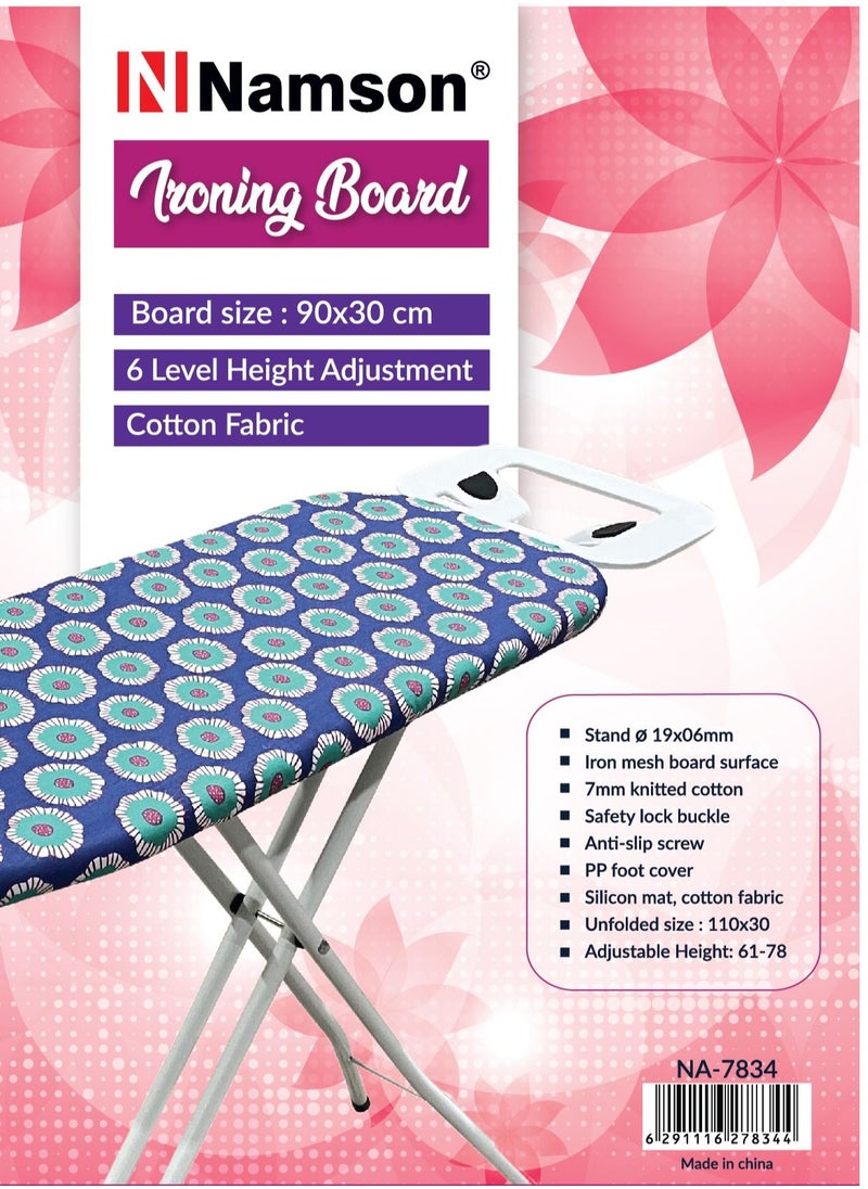 NAMSON NAMSON Ironing Board 90x30cm NA-7834 - Adjustable Height, Safety Lock Buckle, Anti-Slip Screw - Ideal for Efficient Ironing  - Image 4