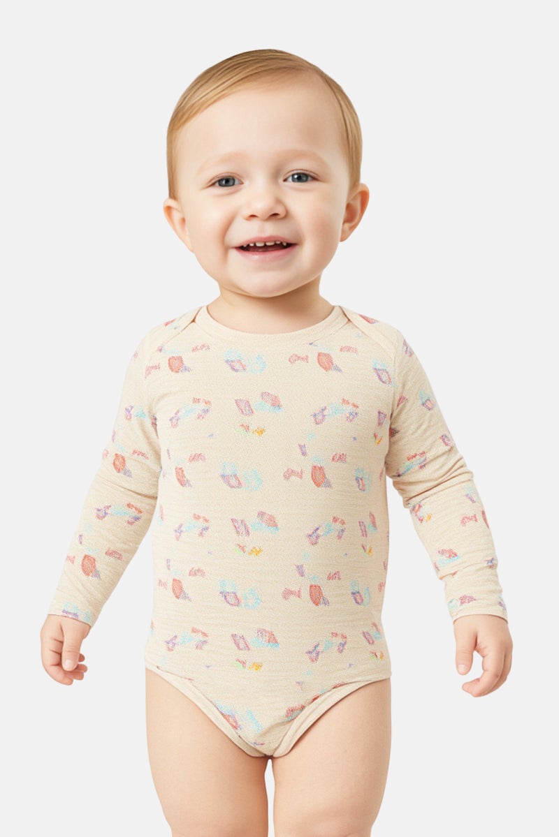 English Laundry Toddlers Boy 3 Piece Long Sleeve Allover Print Bodysuits, Multicolor - Image 1