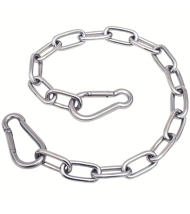 304 Stainless Steel 11.81 Inch Continuous Strip Buckle Welded Chain Corrosion Resistant Rust Proof for Sandbag Load Bearing Swing Hanging - Image 3
