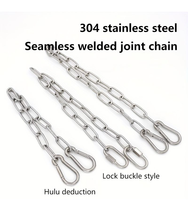 304 Stainless Steel 11.81 Inch Continuous Strip Buckle Welded Chain Corrosion Resistant Rust Proof for Sandbag Load Bearing Swing Hanging - Image 2