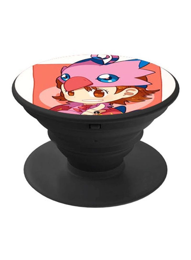 RKN Cartoon Printed Pop Socket Phone Holder Black/Pink/White - Image 2