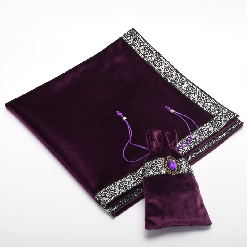 BLESSUME Witch Altar Tarot Table Cloth for Reading Divination Square Cloth Pouch Purple - Image 4