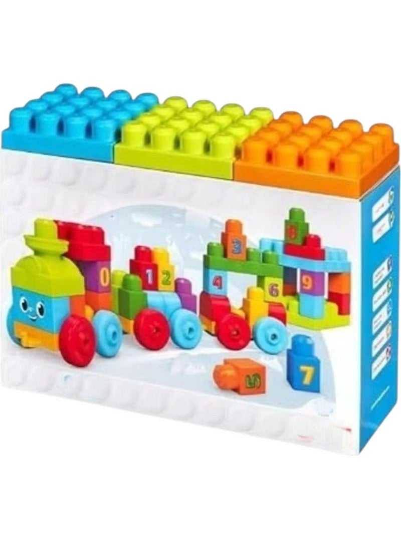 Mega Bloks Building Blocks Set for Kids, Educational Train Building Blocks - Image 2