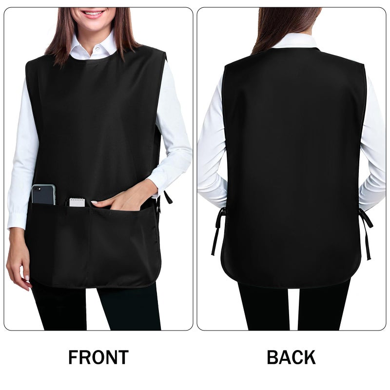 BOHARERS Smock Cobbler Apron for Women men-with Side Ties and 3 Pockets for Chef kitchen,Cleaning,Hairstylist - Image 2
