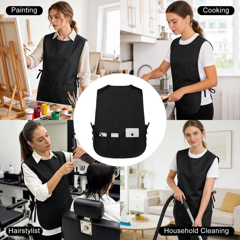 BOHARERS Smock Cobbler Apron for Women men-with Side Ties and 3 Pockets for Chef kitchen,Cleaning,Hairstylist - Image 5