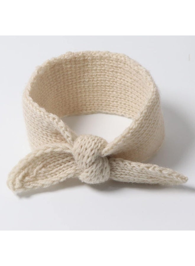 IZUS Turban Headband Baby Girl - Warm Rabbit Knot Hair Band, Knit Head Wrap for Newborn, Toddler and Children (Red + Beige) - Image 5