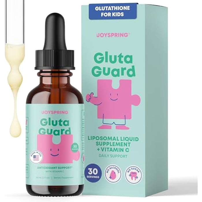 JoySpring Liposomal Glutathione Supplement for Kids | Supports Speech and Eye Contact | 50 MG Antioxidant L-Glutathione Drops | 2 oz Liquid Detox Supplement - Image 1