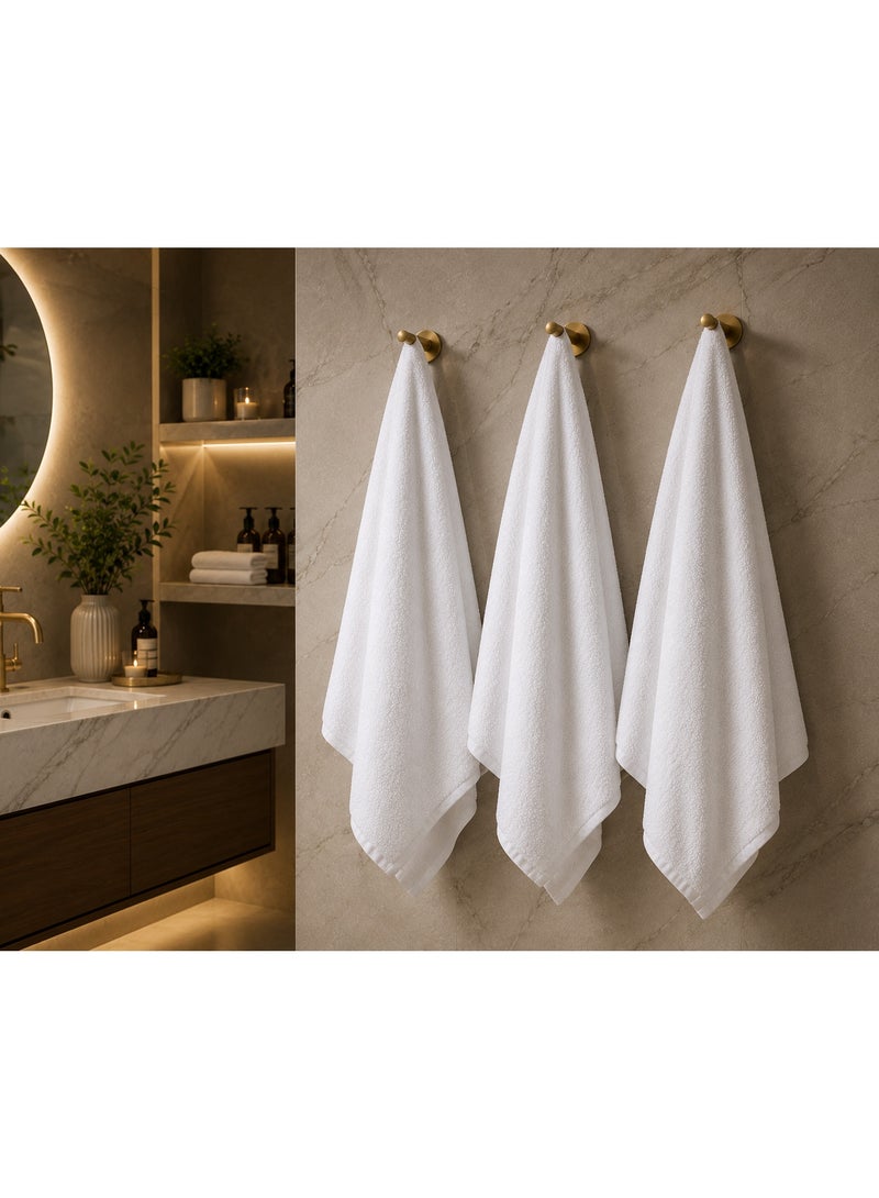 بشكير ابيض مقاس 70×140 سم قطن طبيعي مصري بجودة فندقية - Image 1