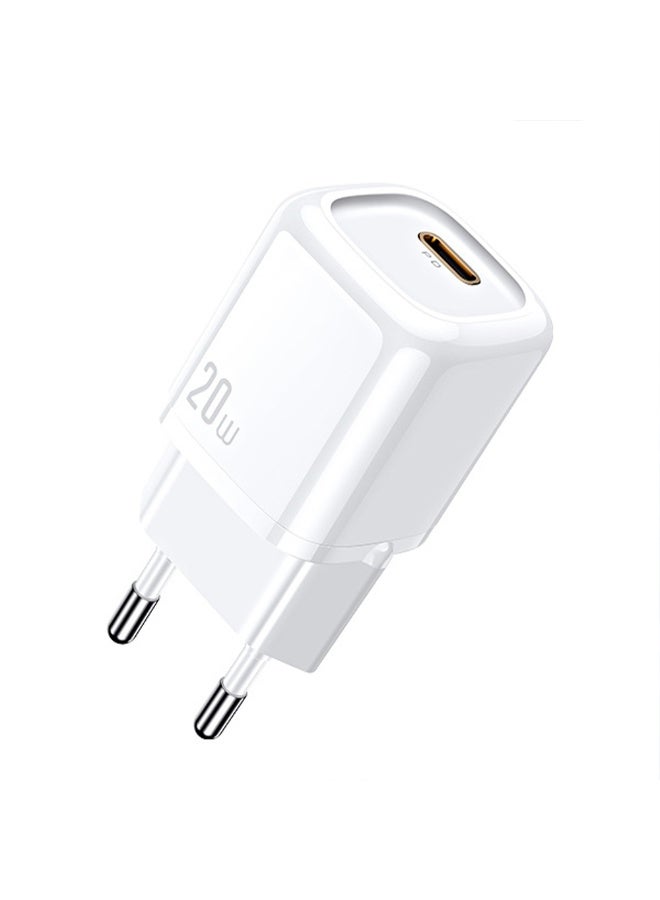 Mcdodo Wall Fast Charger CH-829 20W Type-C Charger - Compact and Stylish Design in White, Supports PD Fast Charging for iPhone, Samsung, Huawei, and iPad, Advanced Protection Against Overheating and Overvoltage, Stable Performance in a Compact Pocket Size, Charging EU, A powerful wall charger with fast charging so you don't have to wait long for your mobile battery to charge  - Image 1
