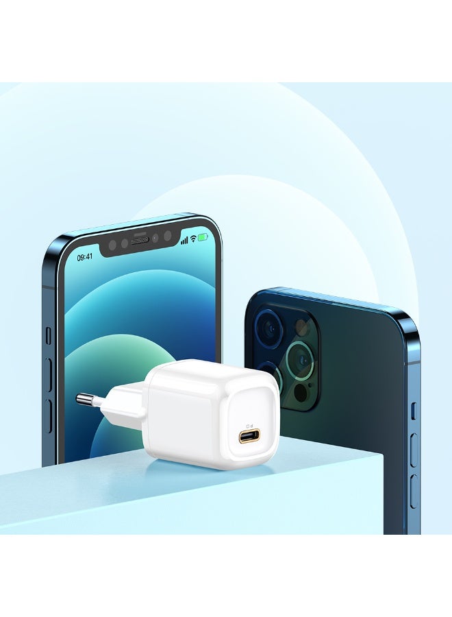 Mcdodo Wall Fast Charger CH-829 20W Type-C Charger - Compact and Stylish Design in White, Supports PD Fast Charging for iPhone, Samsung, Huawei, and iPad, Advanced Protection Against Overheating and Overvoltage, Stable Performance in a Compact Pocket Size, Charging EU, A powerful wall charger with fast charging so you don't have to wait long for your mobile battery to charge  - Image 4