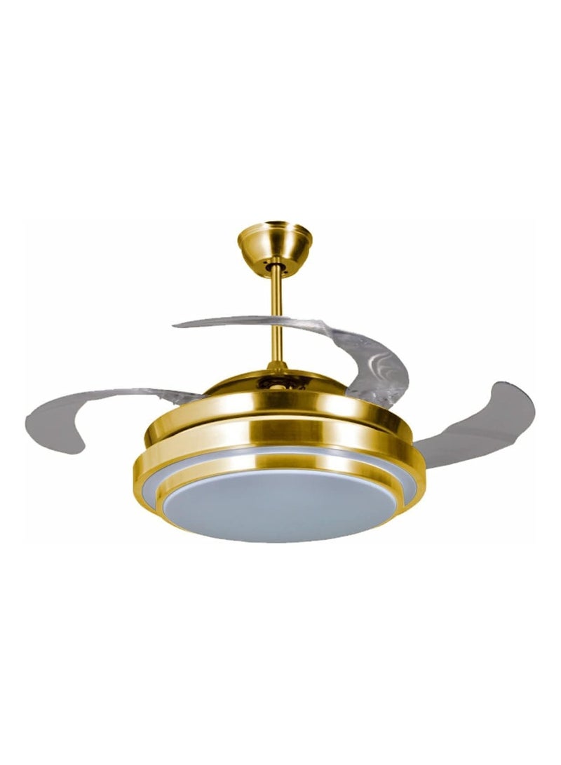 LED Ceiling Light with Fan Adjustable 3 Color with Remote Control Gold Color |LED Fan for Home and Office  - Image 1