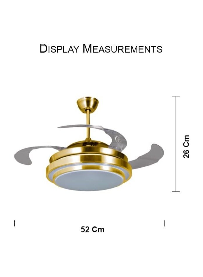 LED Ceiling Light with Fan Adjustable 3 Color with Remote Control Gold Color |LED Fan for Home and Office  - Image 2