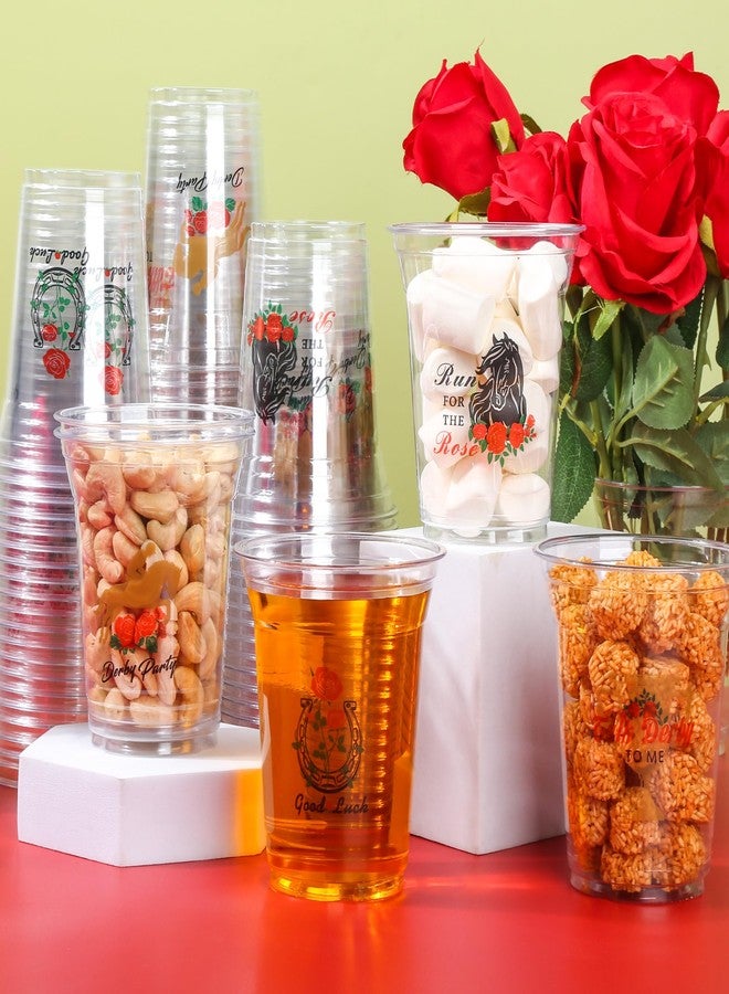 Purhapfre 100Pcs Kentucky Plastic Cups Bulk 12 oz Derby Clear Cups Disposable Horse Cups Derby Day Plastic Tumblers Clear Cups for Kentucky Day Party Decor Supplies - Image 4