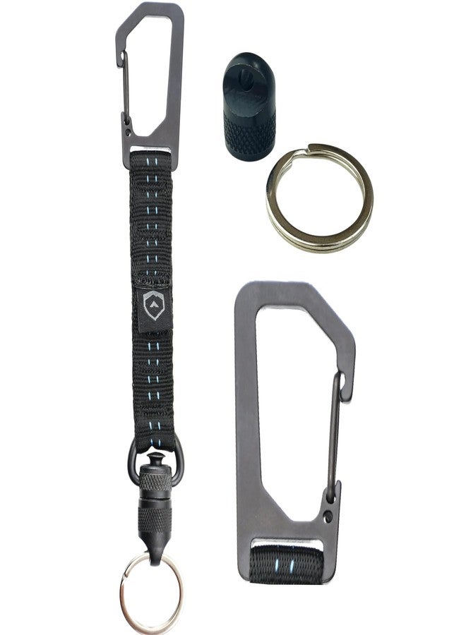 Trayvax Link Lanyard, Climb-Spec Black, Nylon and Stainless Steel, for Key Holder, Card Holder, Any Occasion - Image 1