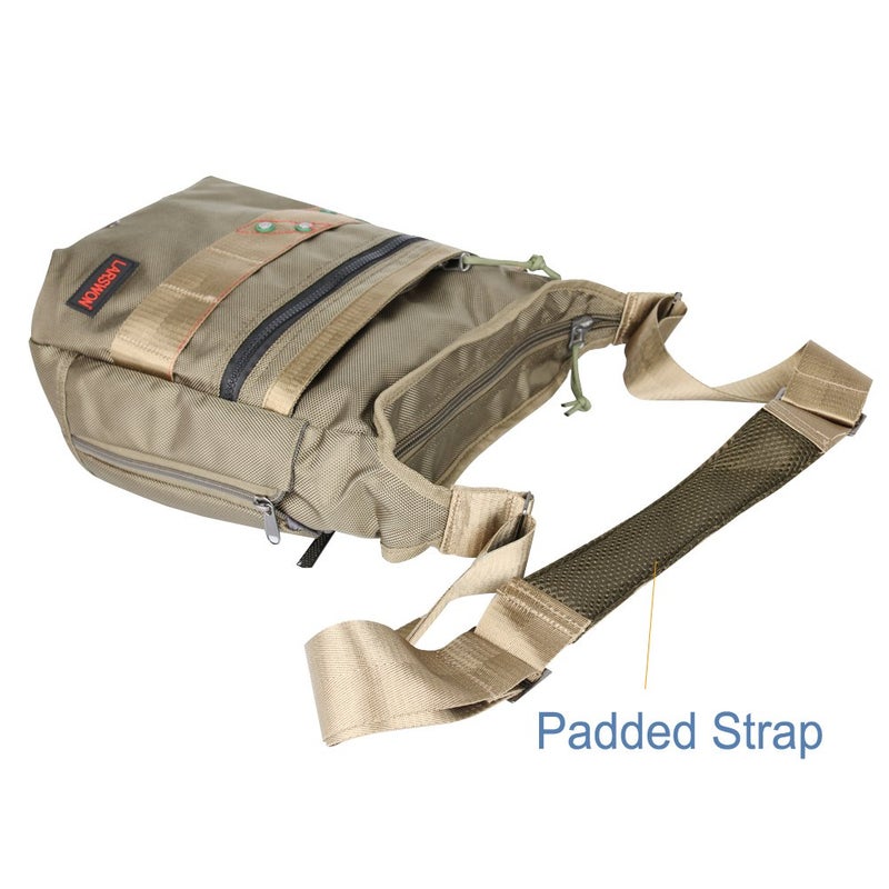 Larswon Vertical Messenger Bag, Crossbody Bag, Shoulder Bag Tablets Bag Satchel for Men Women Army Green - Image 5