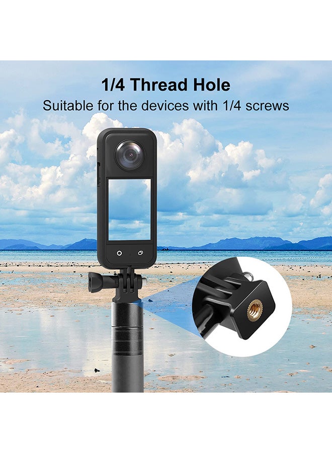 O Ozone Protective Frame For Insta360 One X3 Two Cold Shoe Mounting Ports Bracket Accessories PC Plastic Panoramic Action Camera Housing Cage- Black - Image 4
