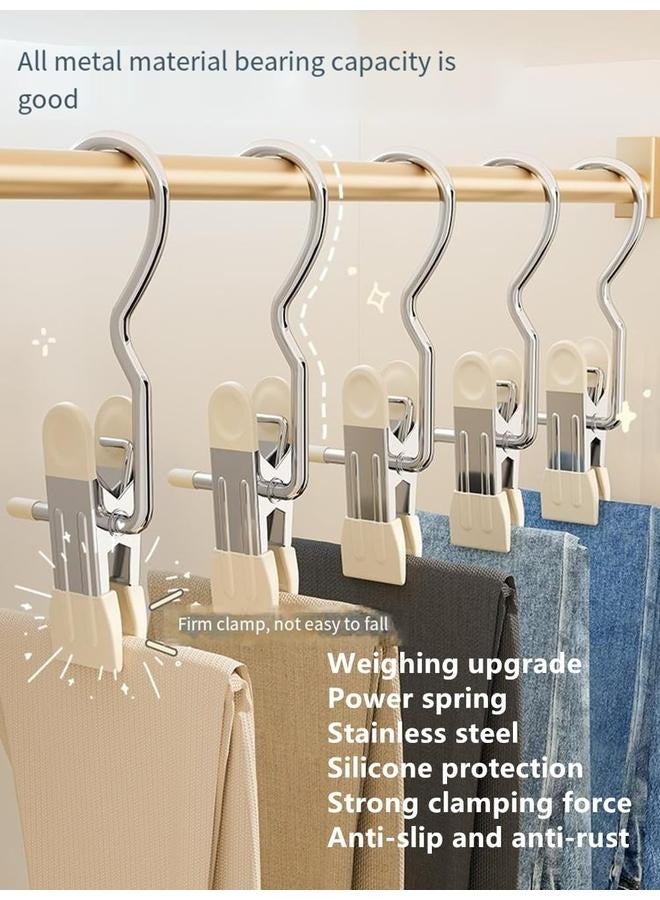 30Pcs Space-Saving Clothespin, Upgrade Double Head Clamp Dipped Hanger for Closet Hooks Garment Clip Hat Pants Storage Hanging Travel Hook (White, 30PCS)  - Image 2
