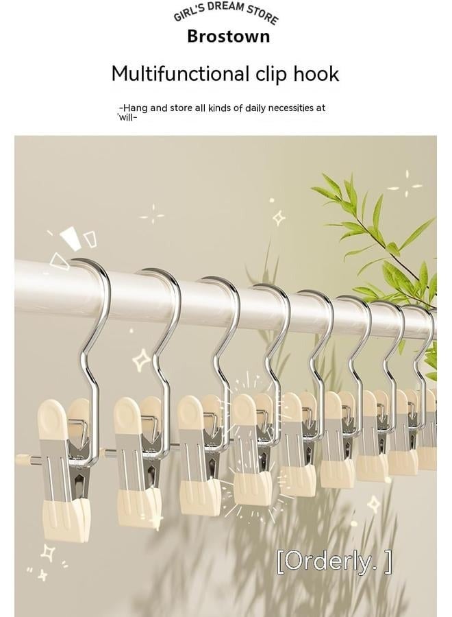 30Pcs Space-Saving Clothespin, Upgrade Double Head Clamp Dipped Hanger for Closet Hooks Garment Clip Hat Pants Storage Hanging Travel Hook (White, 30PCS)  - Image 3