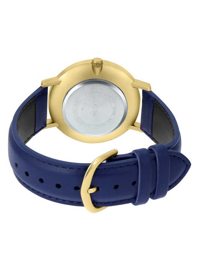 CASIO Men Dress Leather Analog Wrist Watch MTP-VT01GL-2BUDF - 33 mm - Blue - Image 3