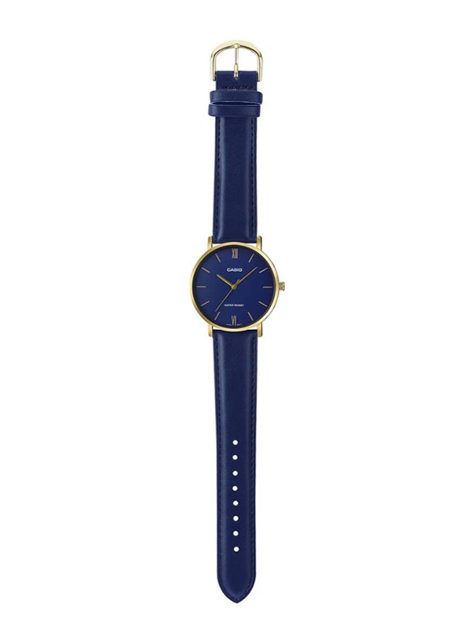 CASIO Men Dress Leather Analog Wrist Watch MTP-VT01GL-2BUDF - 33 mm - Blue - Image 5